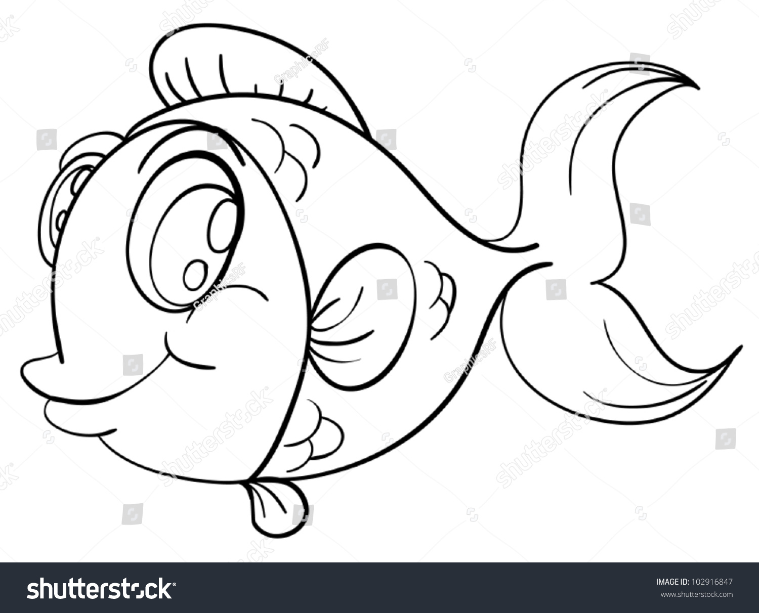 Illustration Of A Fish Outline - 102916847 : Shutterstock