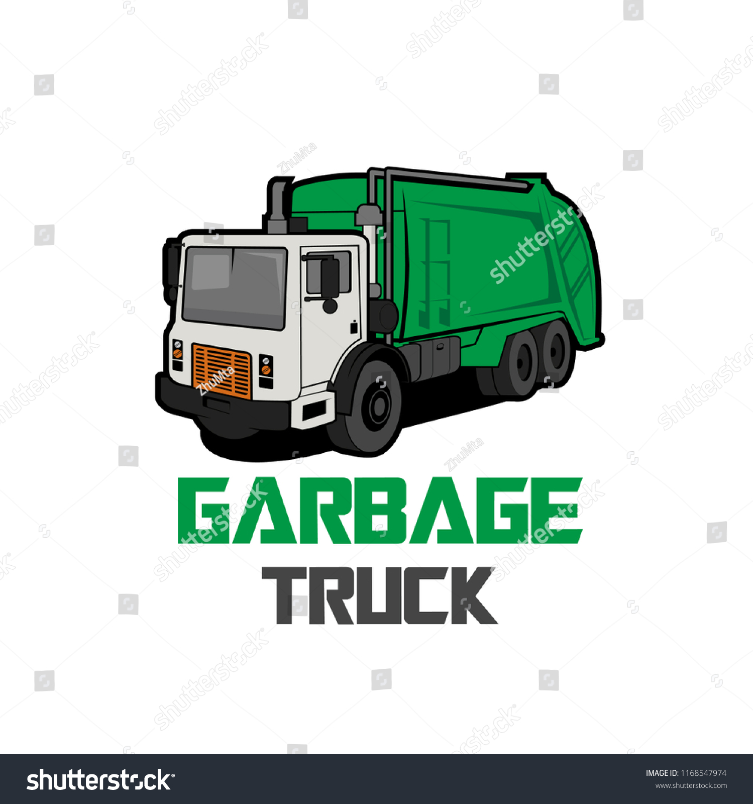 SVG of illustration of a garbage truck, vector svg