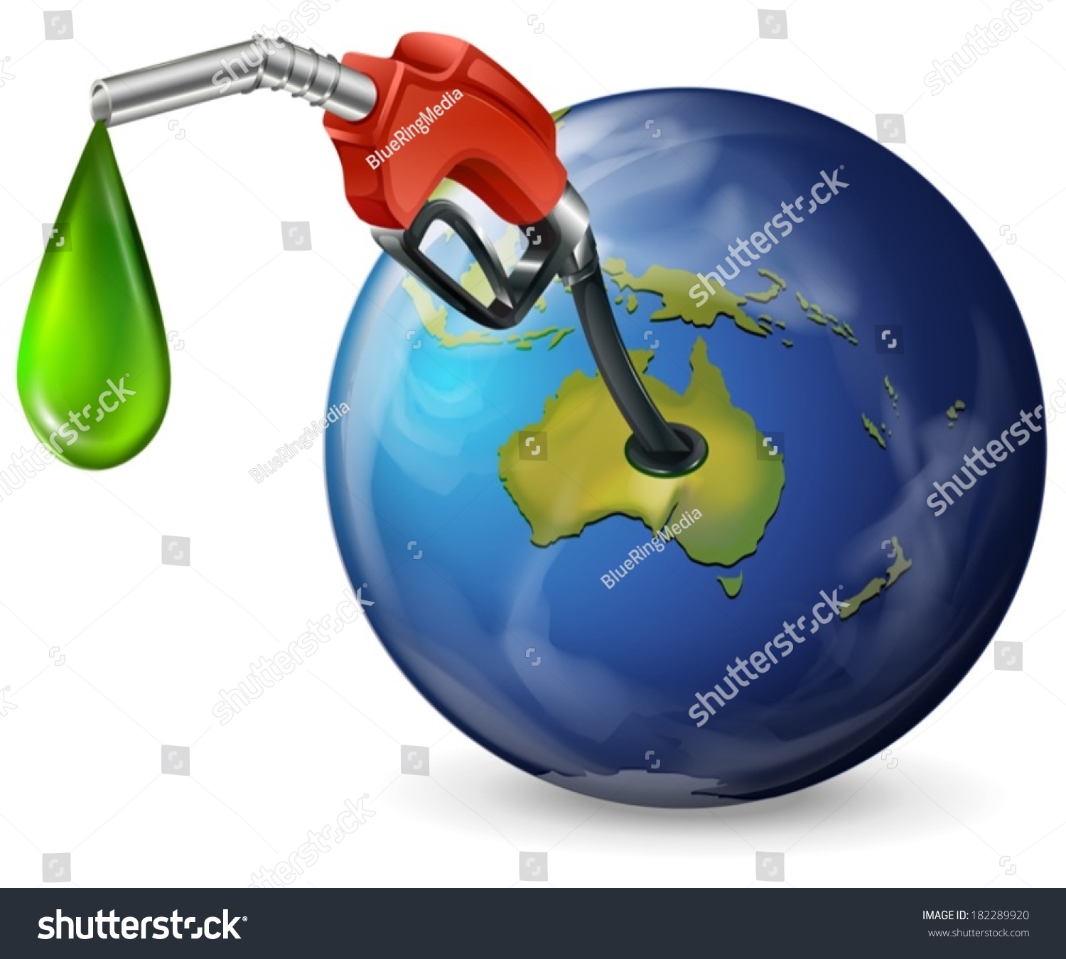 SVG of Illustration of a globe with a petrol pump on a white background svg