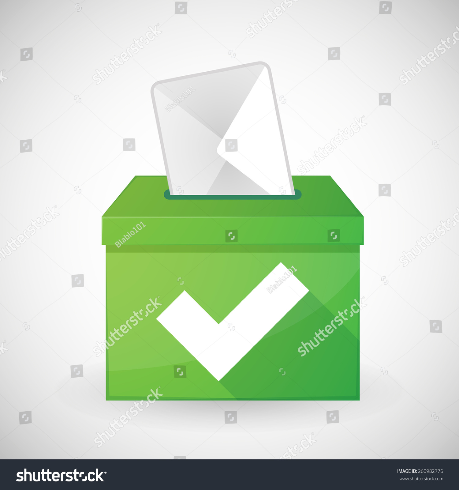 Illustration Green Ballot Box Check Mark Stock Vector Royalty Free