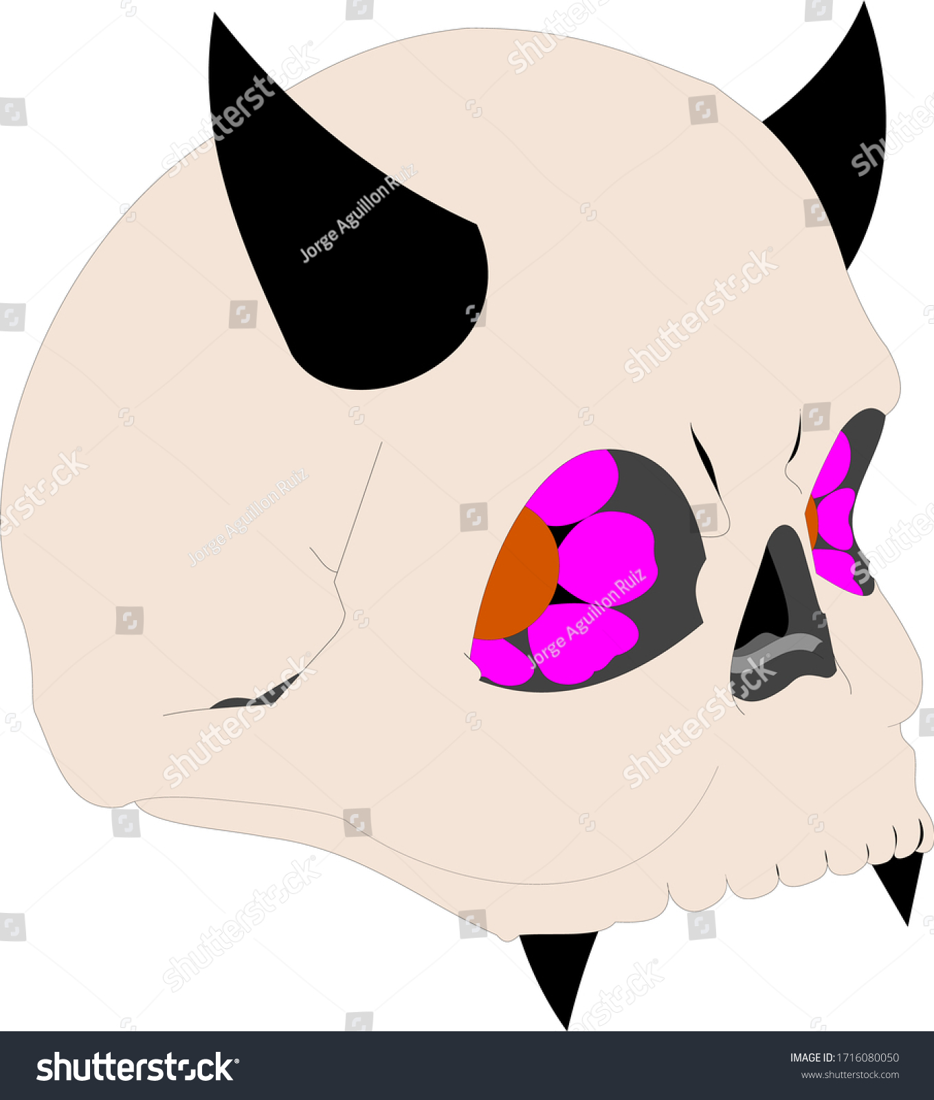 Illustration Human Skull Vector Style Stock Vector Royalty Free Shutterstock