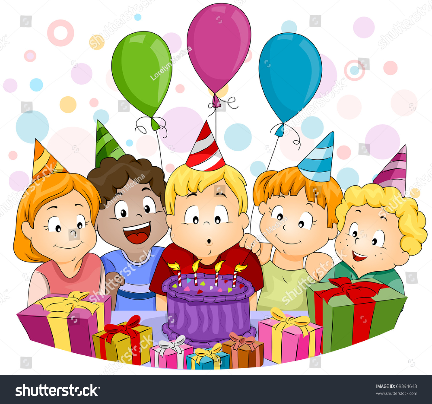 Illustration Of A Kid Blowing His Birthday Candles - 68394643 ...