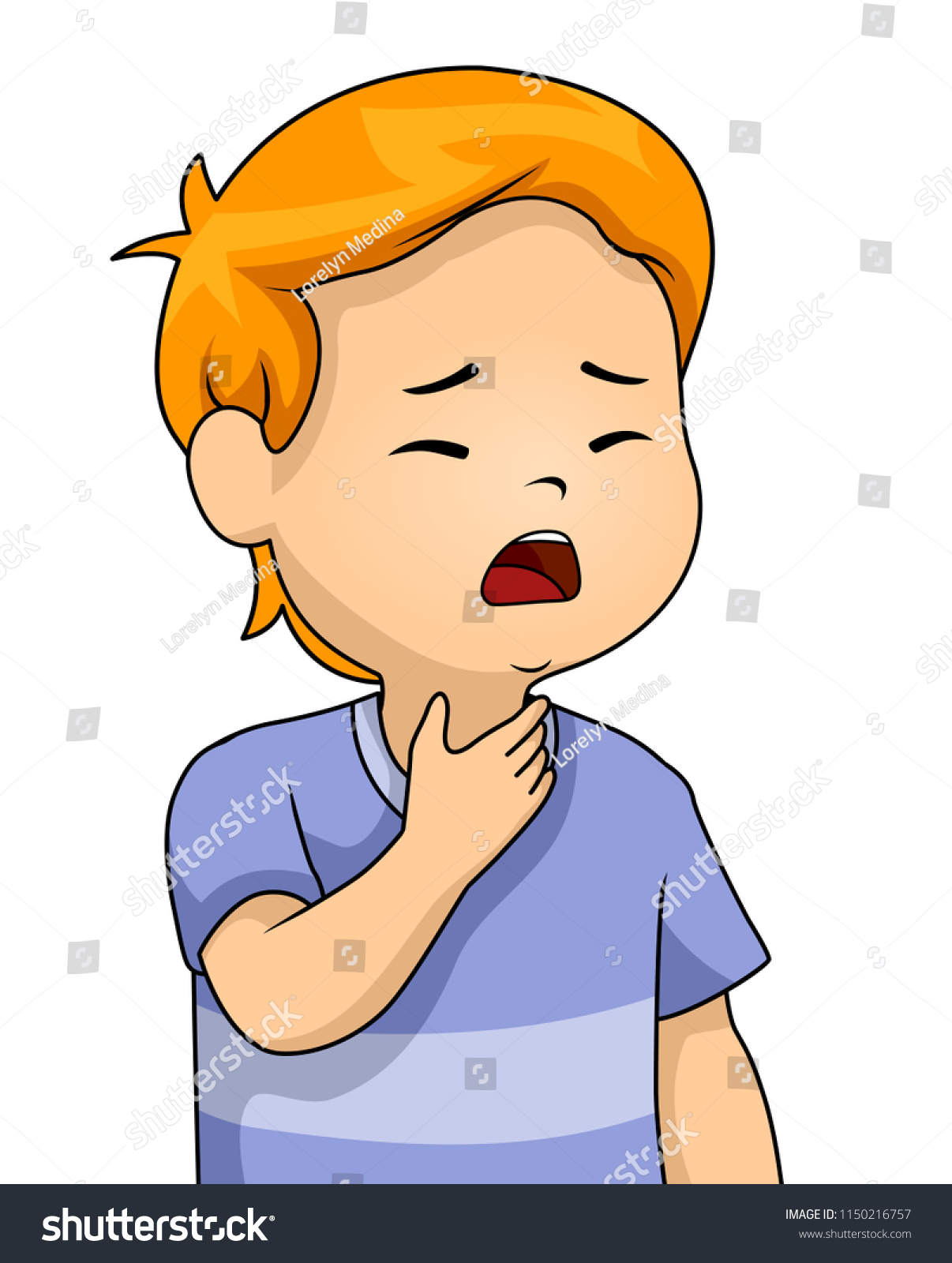 Illustration Kid Boy Holding His Itchy Stock Vector Royalty Free
