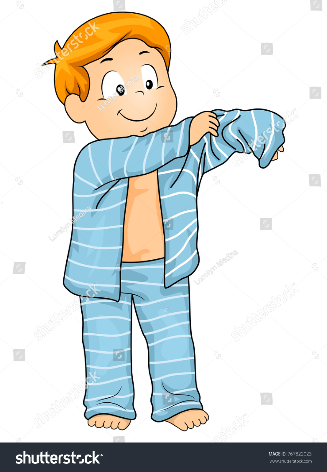 Illustration Kid Boy Rolling Sleeves His Stock Vector Royalty Free