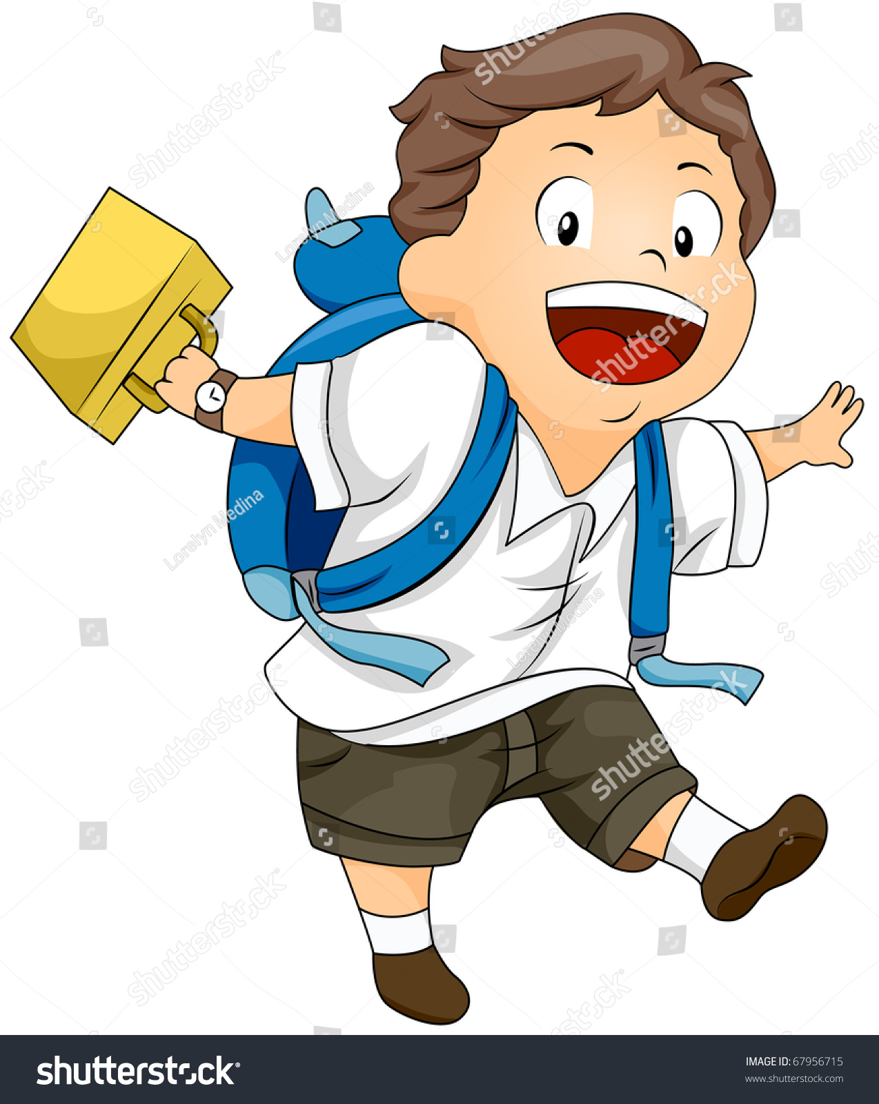 Illustration Of A Kid Swinging His Lunchbox While Walking - 67956715 ...