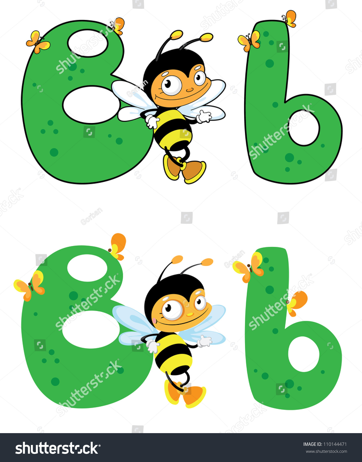 Illustration Letter B Bee Stock Vector (Royalty Free) 110144471 ...