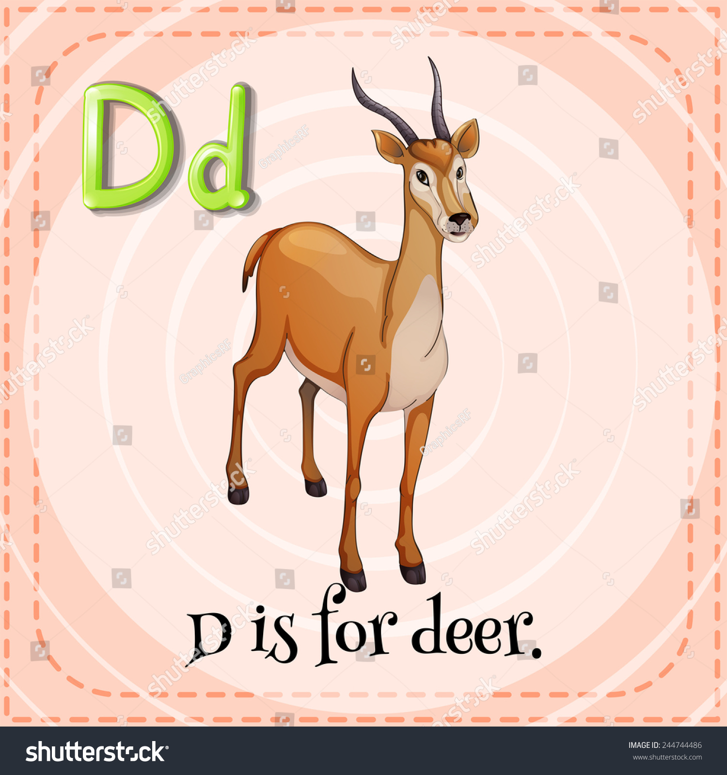 Illustration Letter D Deer Stock Vector (Royalty Free) 244744486