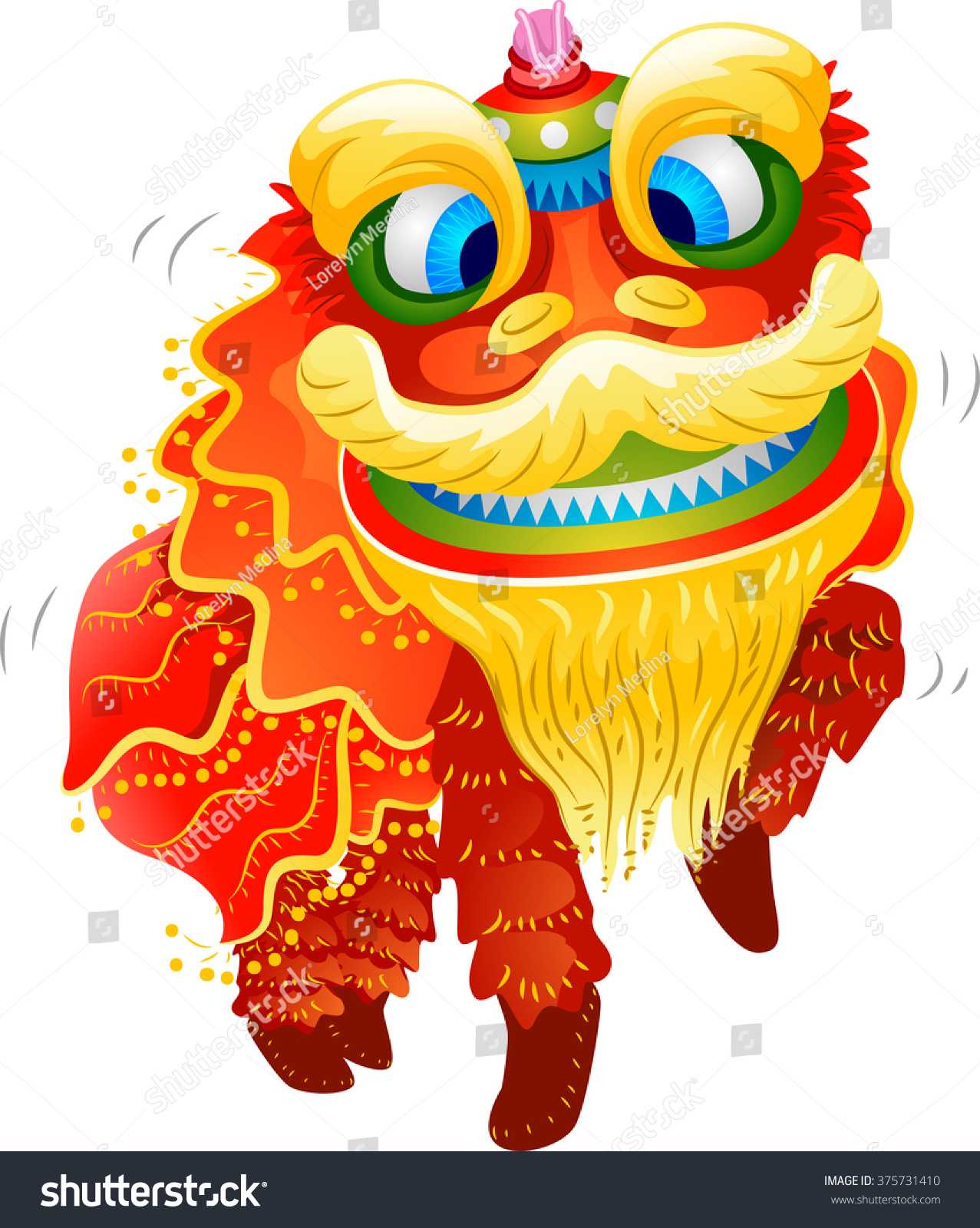 Illustration Lion Dance Costume Chinese New Stock Vector (Royalty Free ...