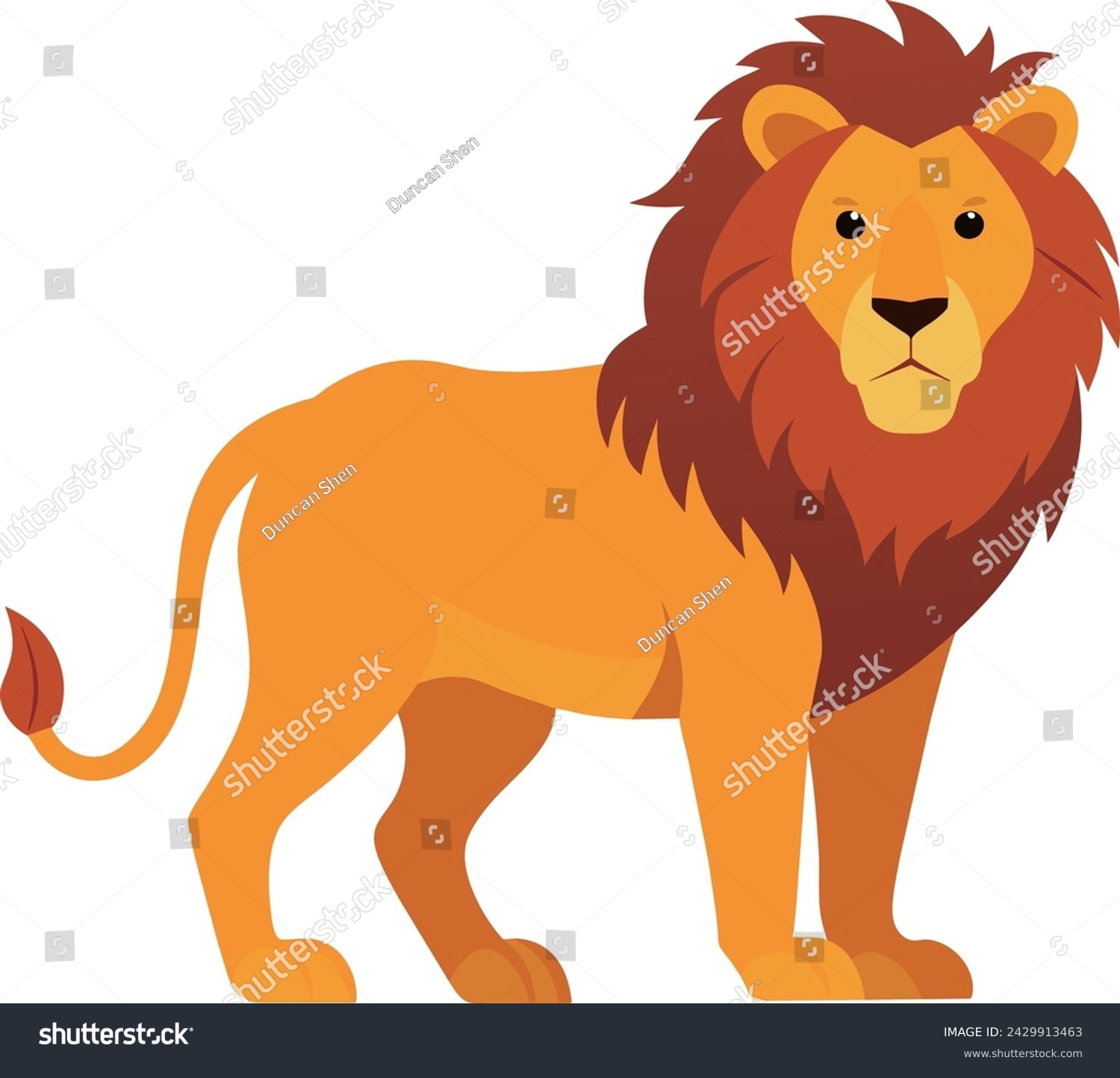 SVG of Illustration of a Lion on a white background in vector style svg
