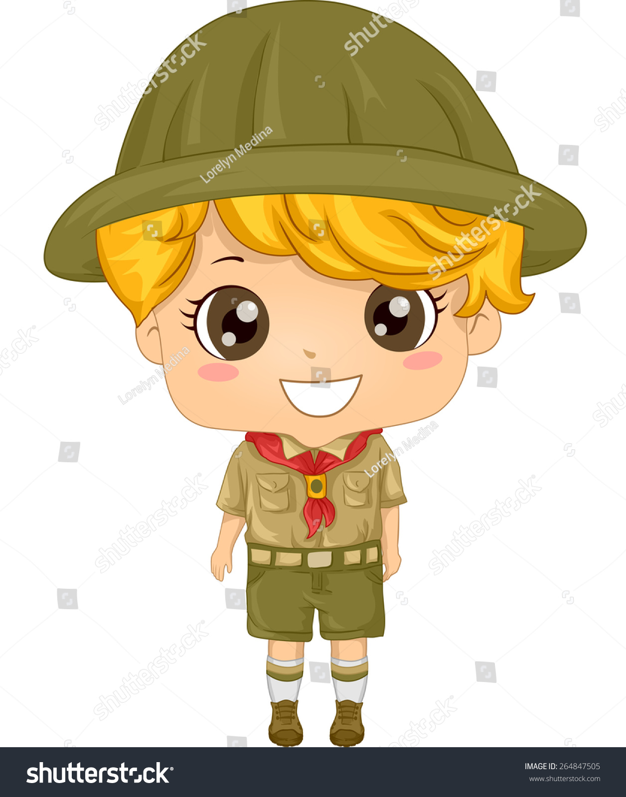 Illustration Of A Little Boy Wearing A Boy Scout Uniform - 264847505 ...