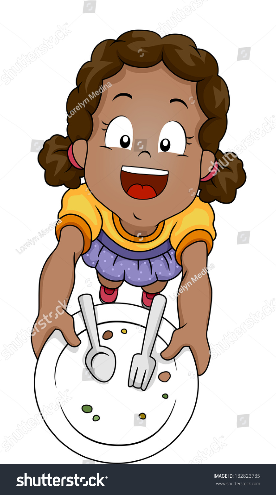 illustration-little-girl-handing-her-plate-stock-vector-royalty-free