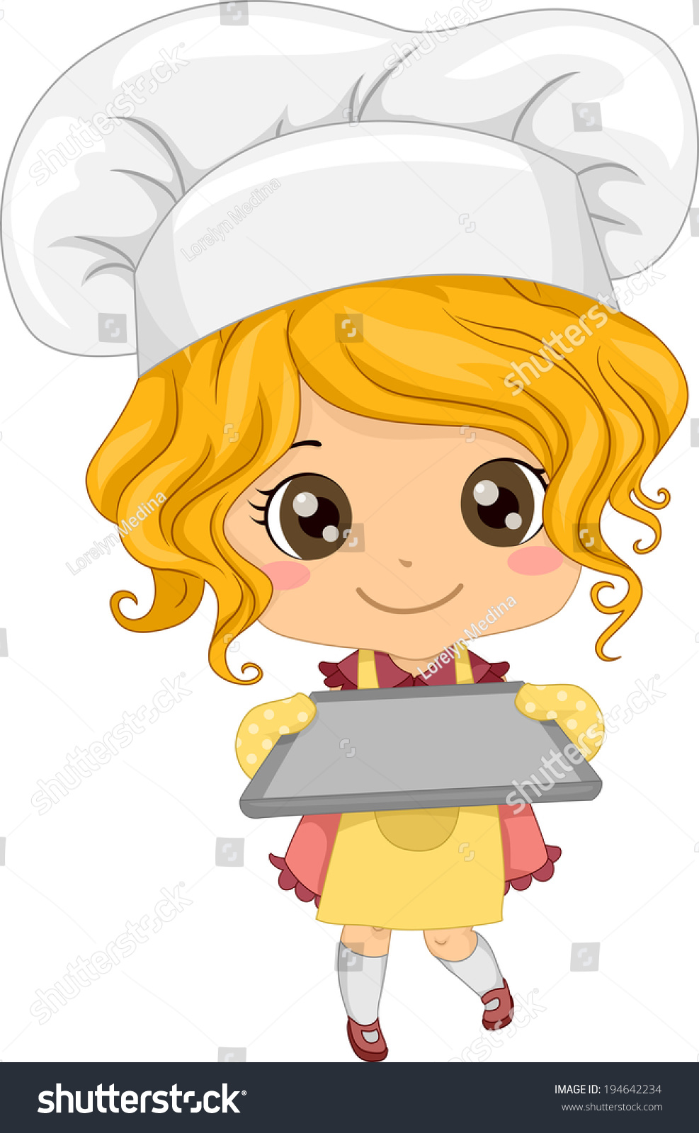 Illustration Of A Little Girl Wearing A Toque Holding An Empty Baking ...