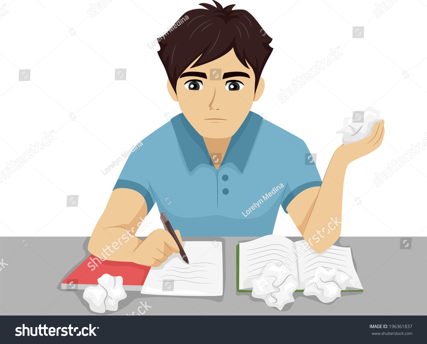 Illustration Male Teenager Having Trouble His Stock Vector 196361837 ...