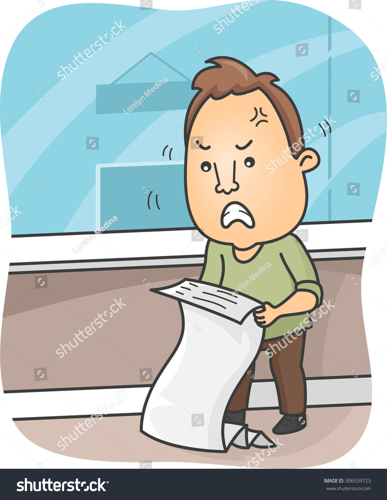 Illustration Man Angry Over Numbers On Stock Vector (Royalty Free ...