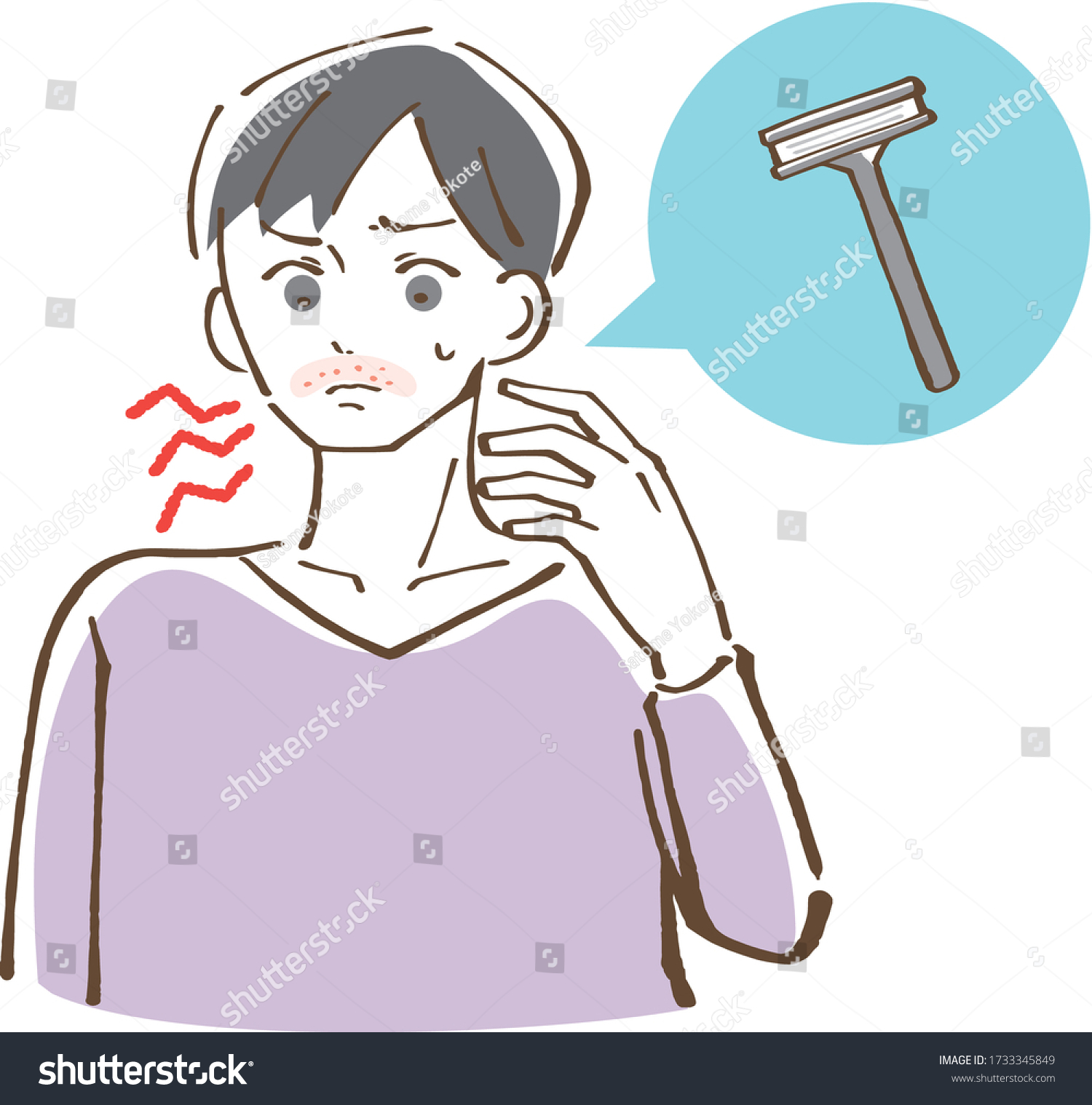 Illustration Man Losing Razor Stock Vector (royalty Free) 1733345849