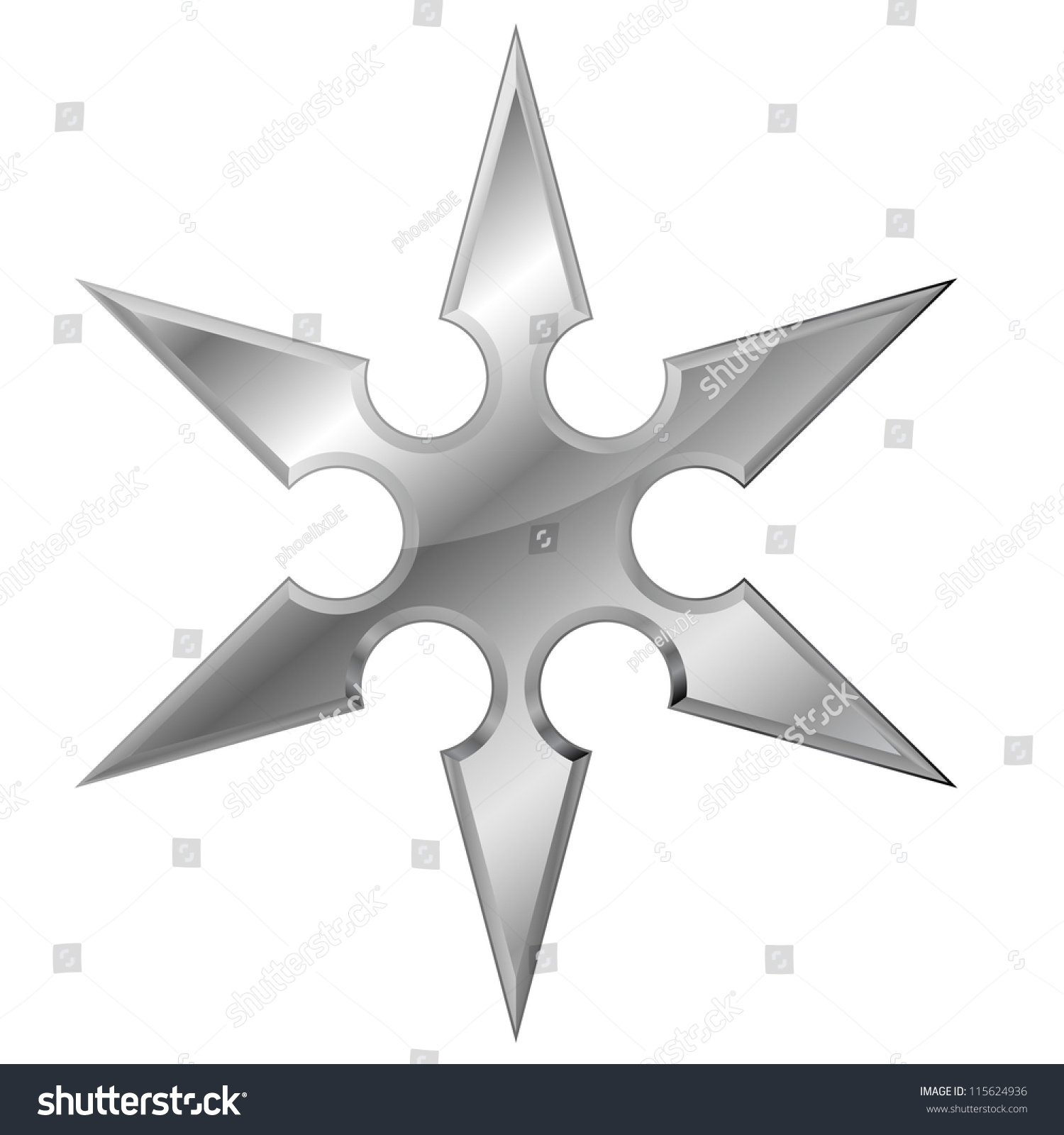 Illustration Of A Metal Ninja Shuriken - 115624936 : Shutterstock