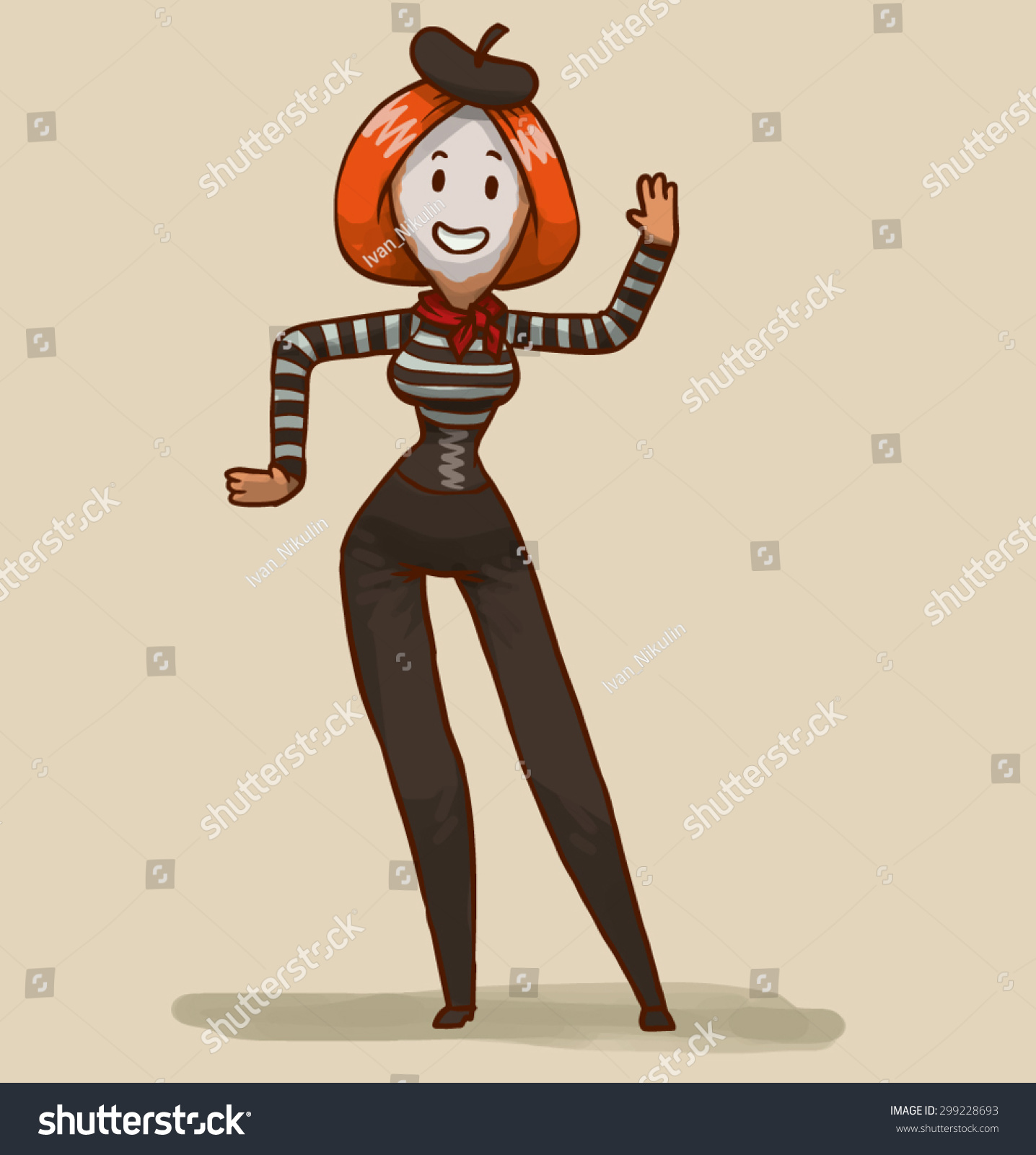 Illustration Mime Vector Stock Vector 299228693 - Shutterstock