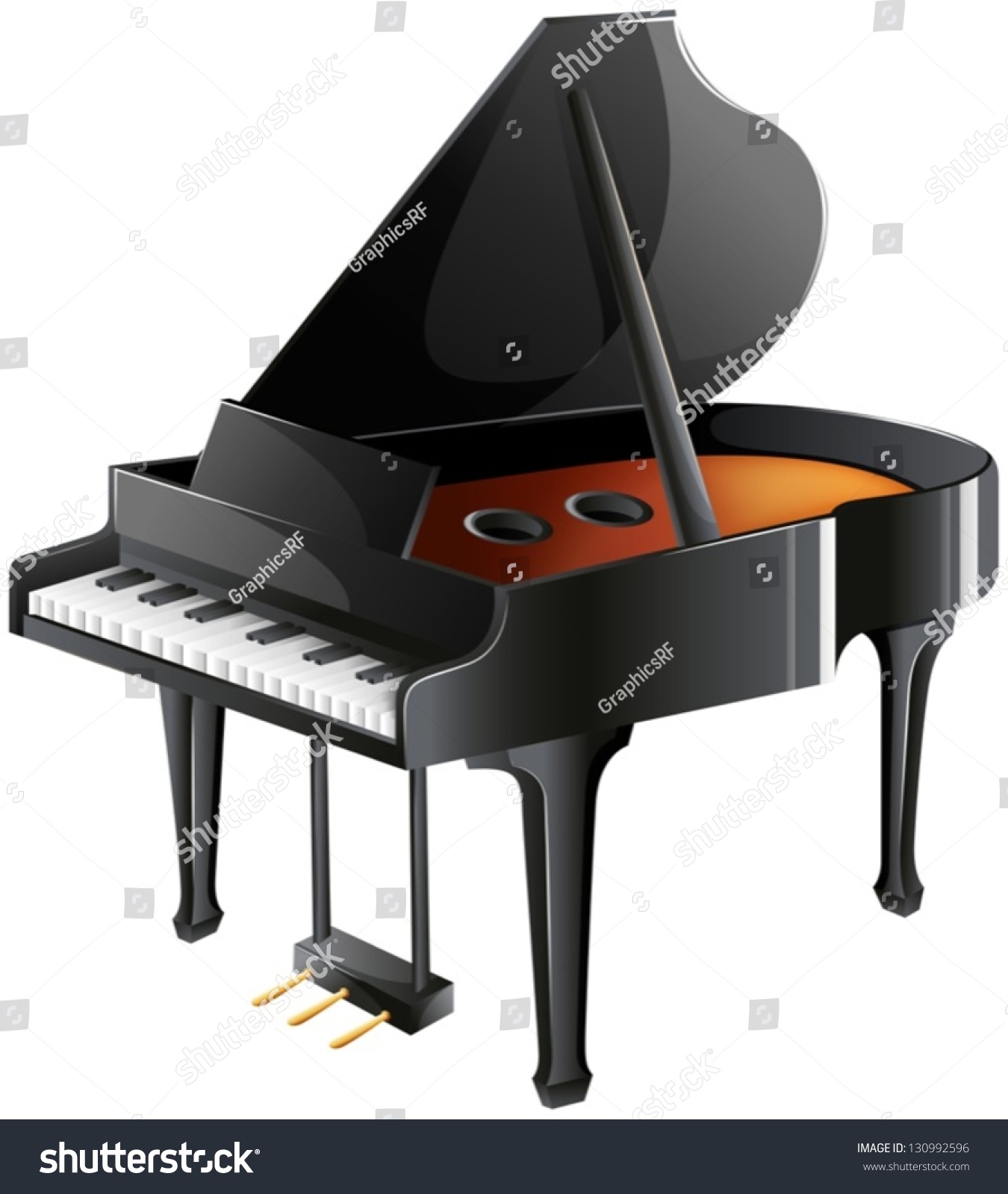 Illustration Of A Musician'S Piano On A White Background - 130992596 ...