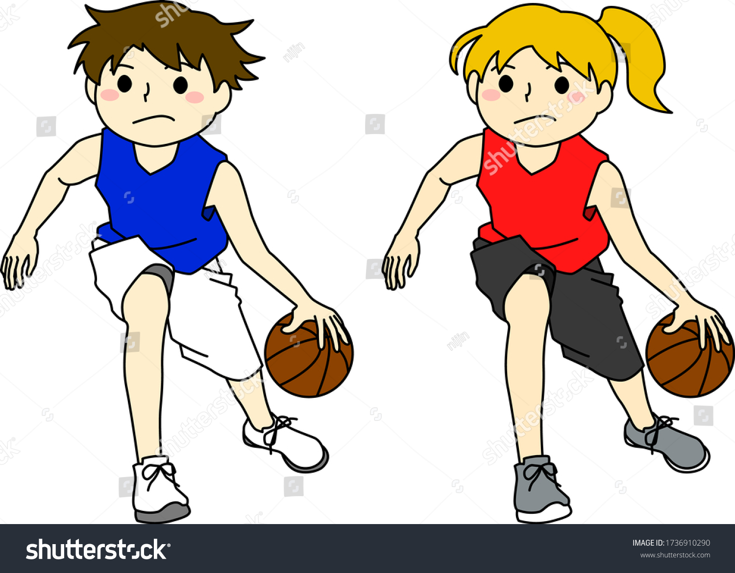 Illustration Person Playing Basketball Stock Vector (Royalty Free ...