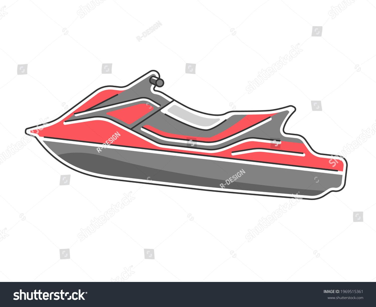 Illustration Personal Watercraft Stock Vector (Royalty Free) 1969515361 ...