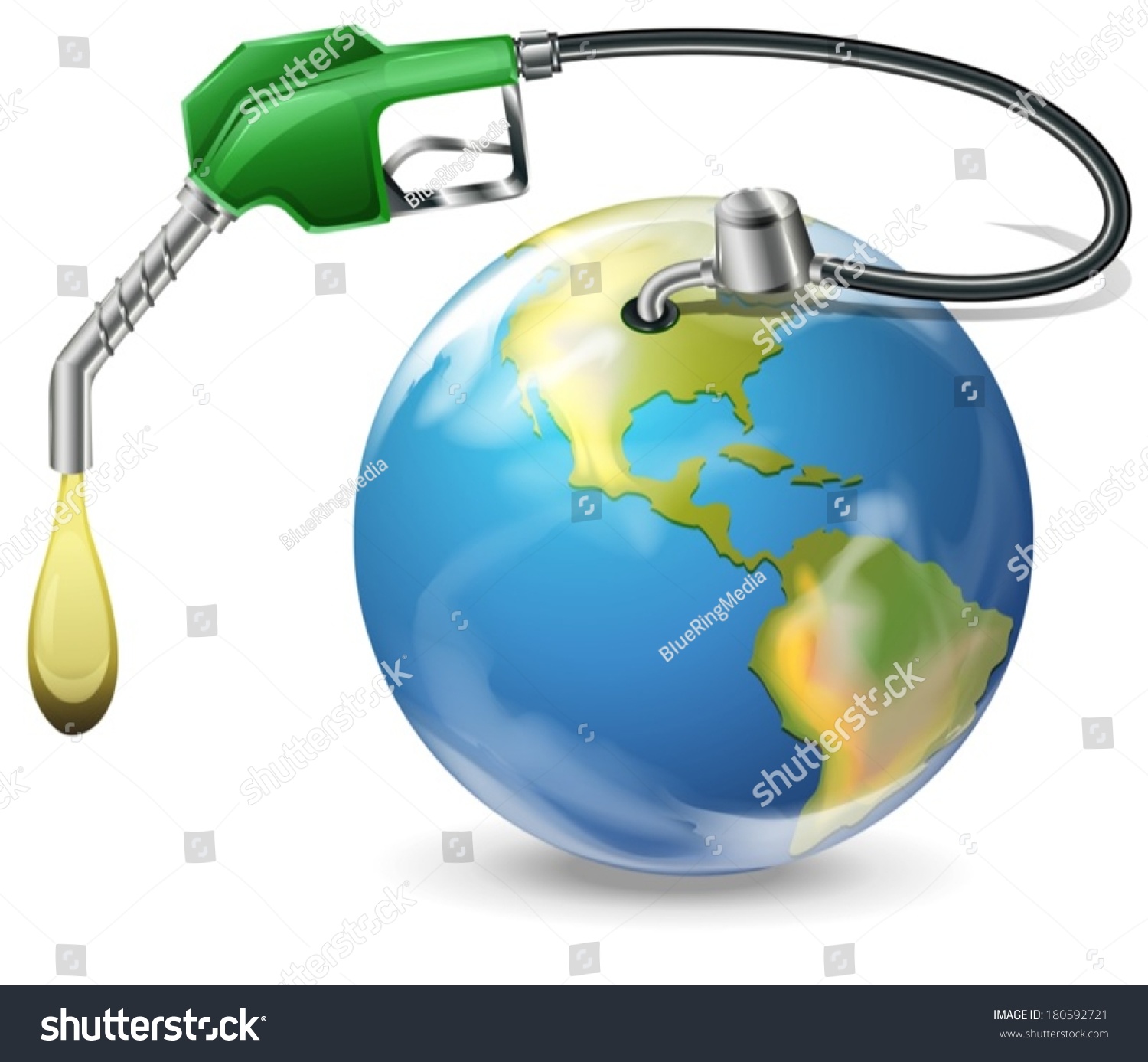 SVG of Illustration of a petrol pump and a globe on a white background svg