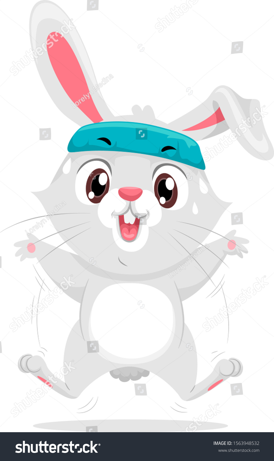 Illustration Rabbit Mascot Exercising Doing Jumping Stock Vector ...