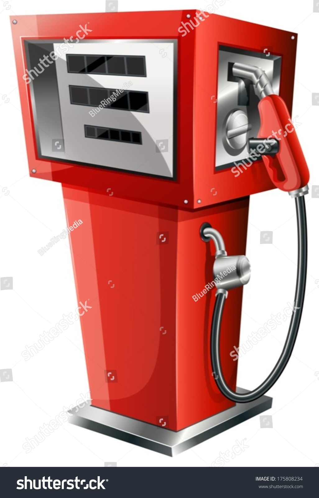 SVG of Illustration of a red petrol pump on a white background svg