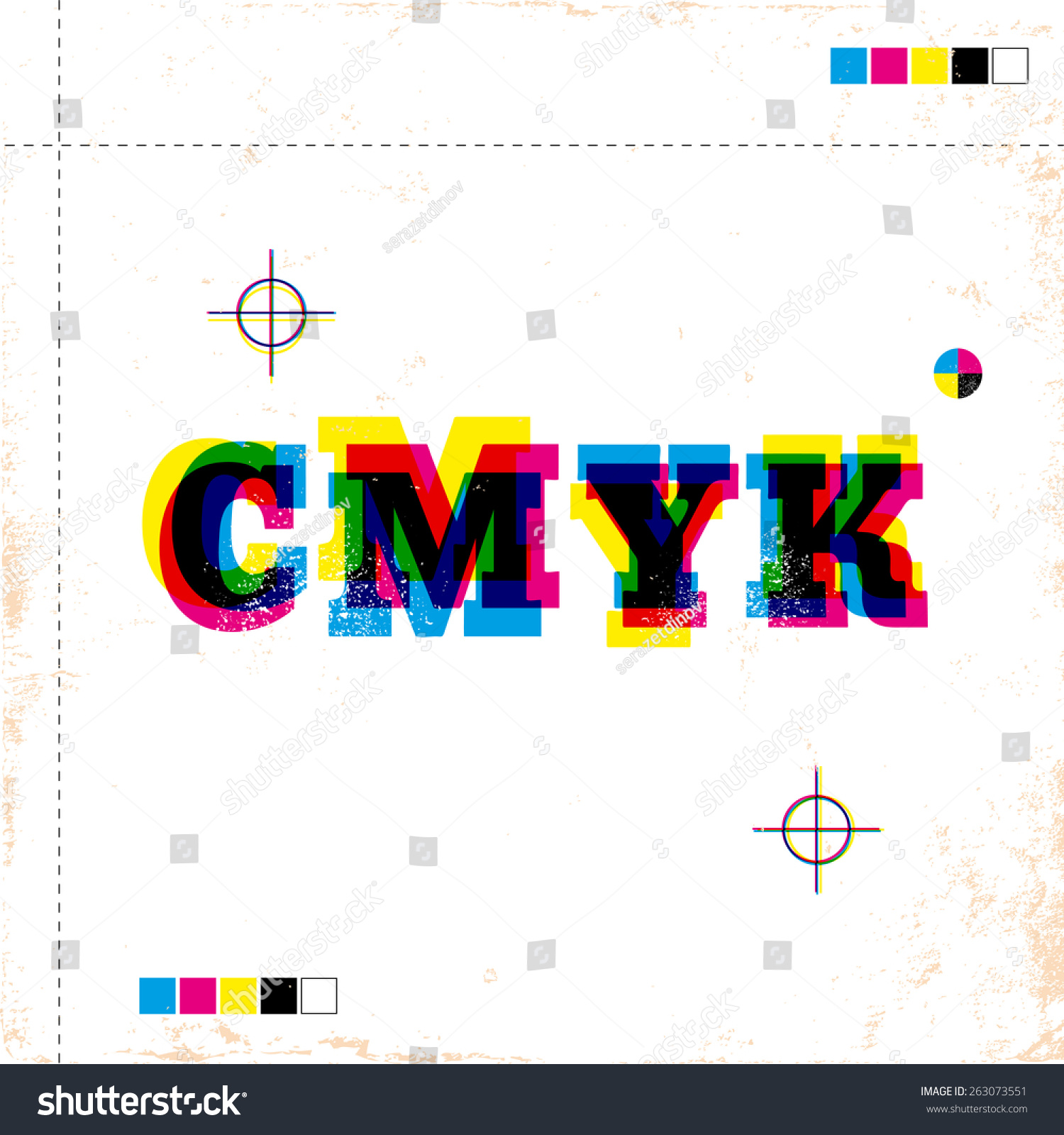 SVG of Illustration of a retro poster with CMYK svg