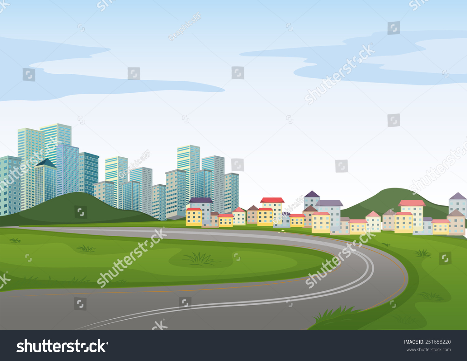 Illustration Road City Stock Vector Royalty Free