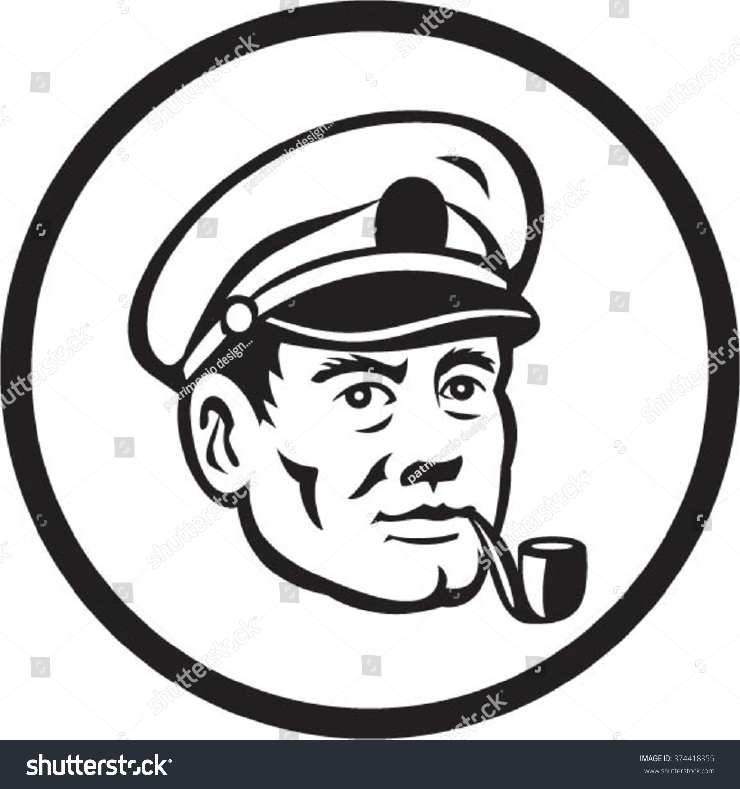 Illustration Sea Captain Shipmaster Skipper Mariner Stock Vector ...