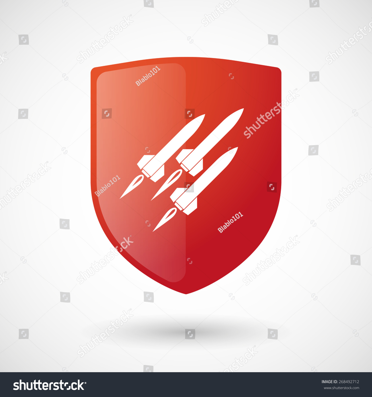 Illustration Shield Icon Missiles Stock Vector (Royalty Free) 268492712 ...