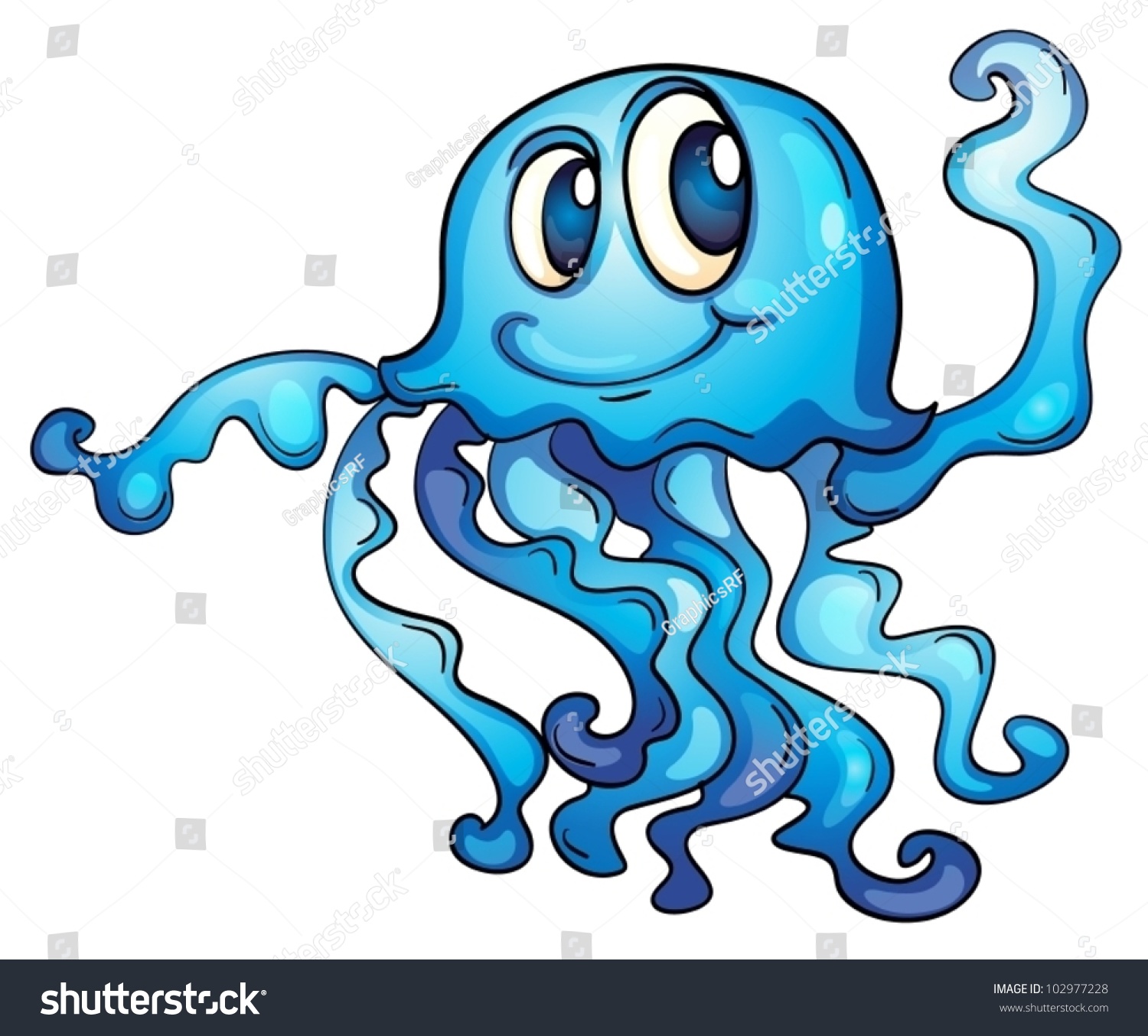 Illustration Of A Simple Jellyfish - 102977228 : Shutterstock