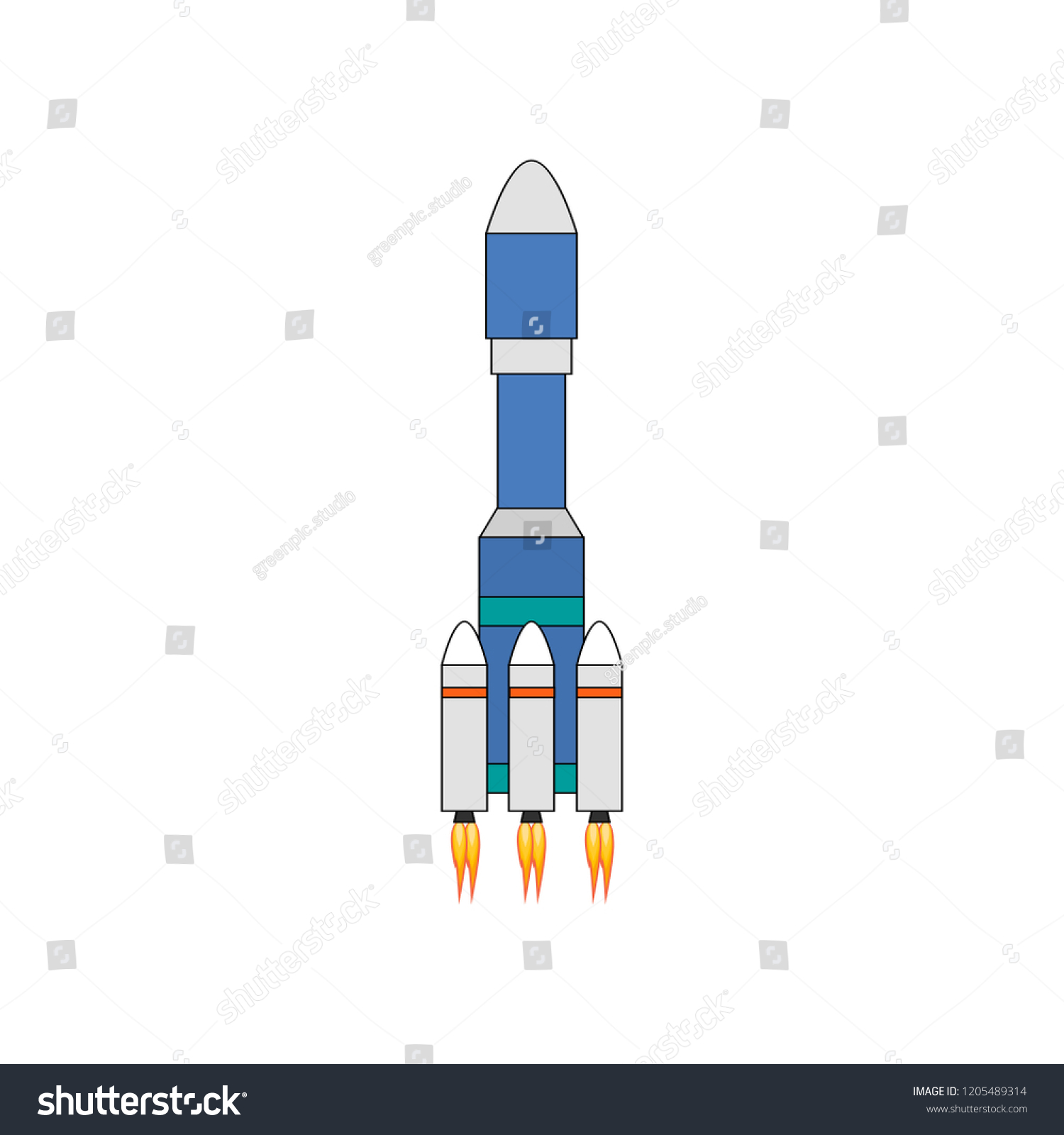 Illustration Simple Spaceship Isolated Vector Illustration Stock Vector 