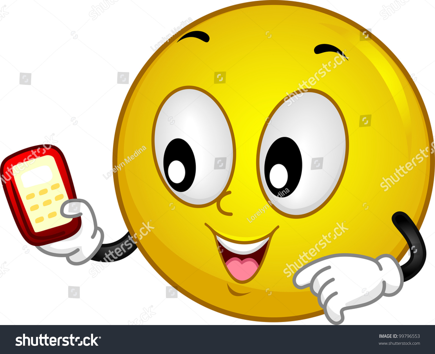 Illustration Of A Smiley Using A Mobile Phone - 99796553 : Shutterstock