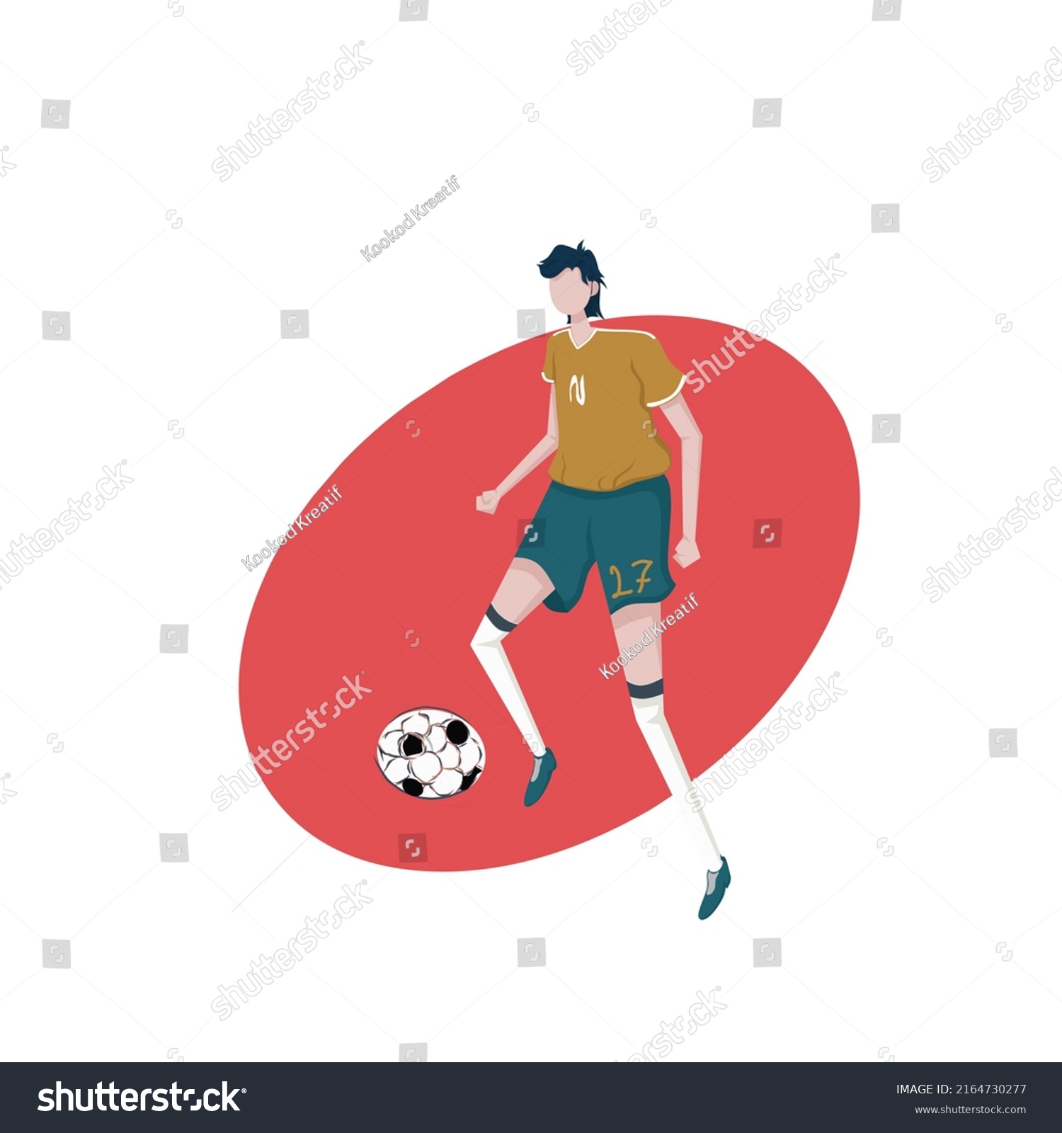 Illustration Soccer Player Dribbling Ball Suitable Stock Vector ...