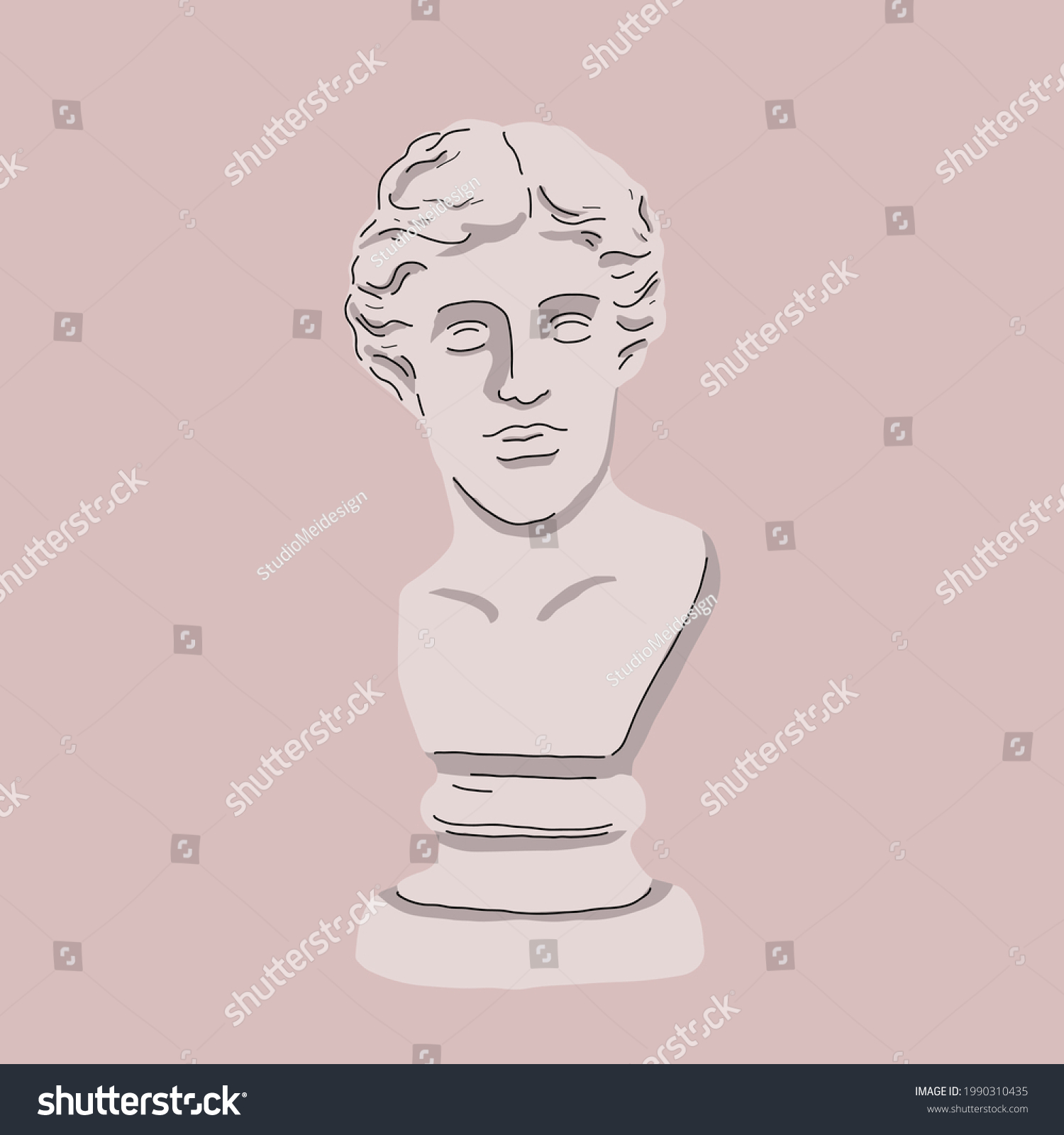 Vektor Stok Illustration Statue Venus Greek Goddess Tanpa Royalti 1990310435 Shutterstock 8012