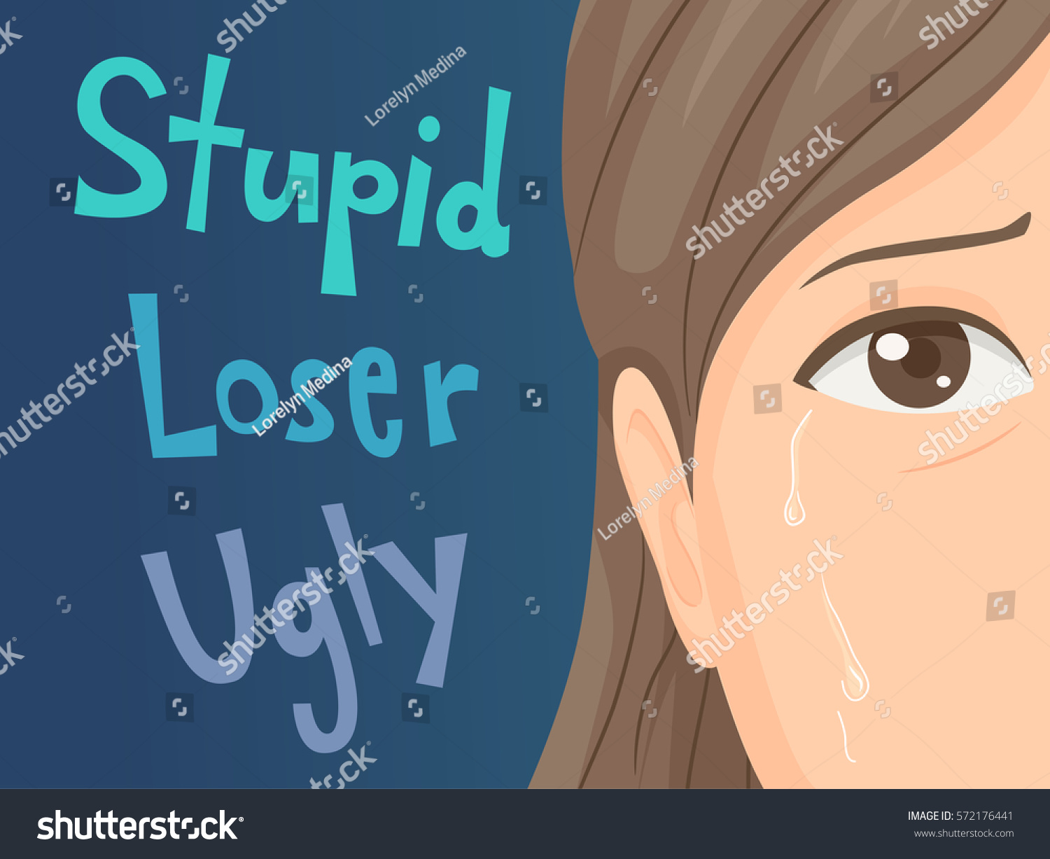 Illustration Teenage Girl Crying After Being Stock Vector 572176441 - Shutterstock