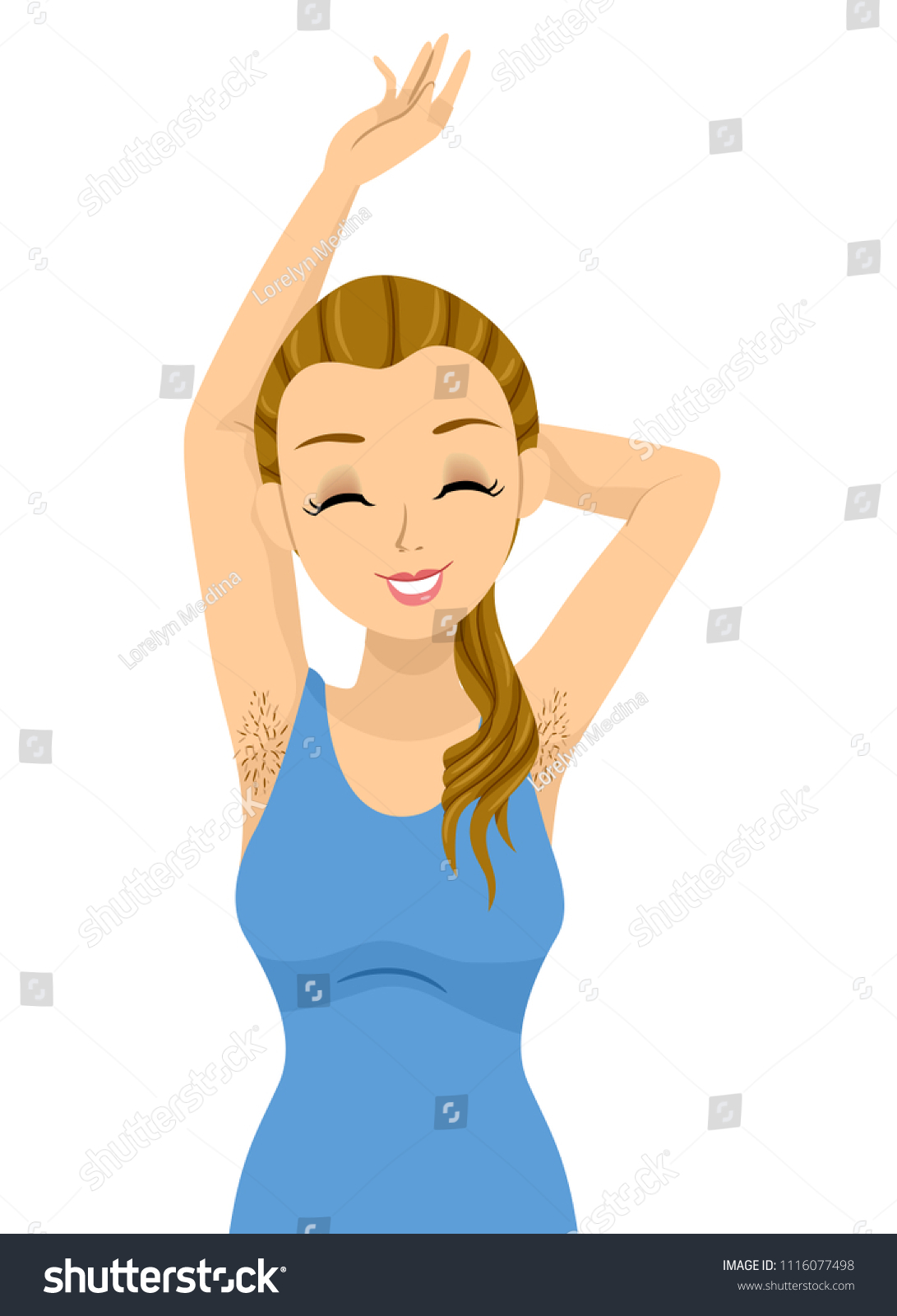 Illustration Teenage Girl Showing Her Armpits Stock Vector Royalty Free 1116077498 9392