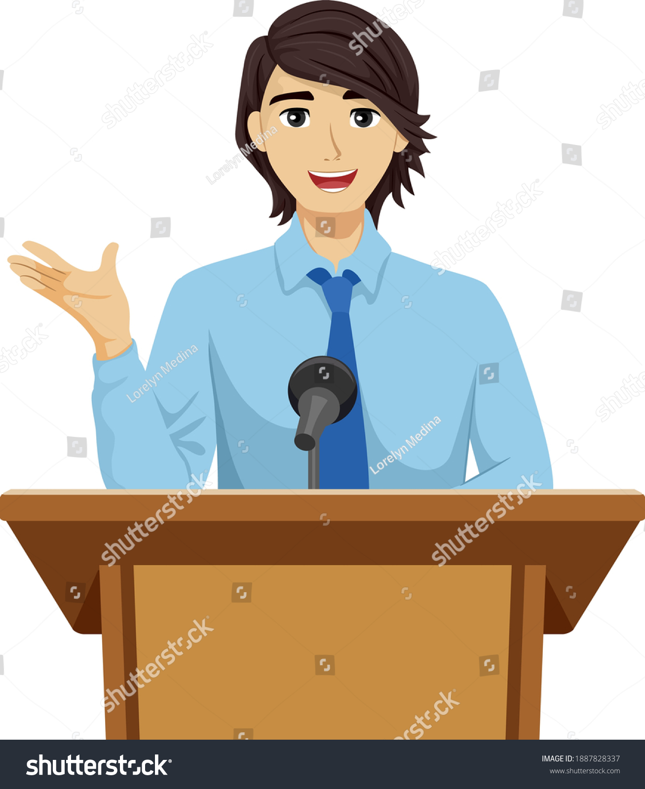 drawing of someone giving a speech