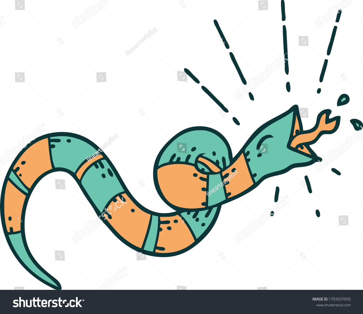 Illustration Traditional Tattoo Style Hissing Snake Stock Vector ...