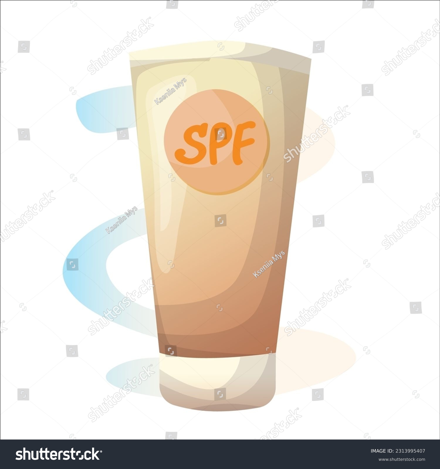 SVG of Illustration of a tube of sunscreen on a white background. cartoon style. spf icon concept isolated . flat cartoon style svg