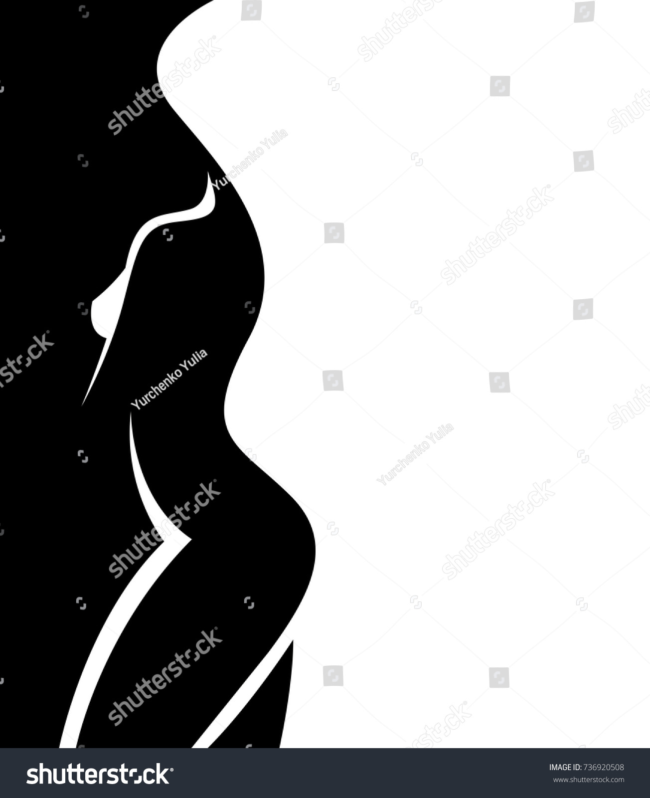 Illustration Vector Stylized Linear Silhouette Beautiful Stock Vector Royalty Free 736920508 