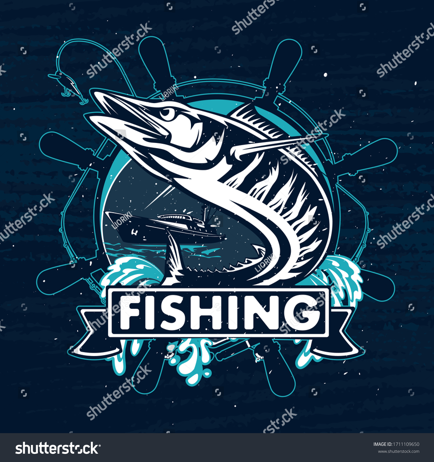 Illustration Wahoo Acanthocybium Solandri Scombrid Fish Stock Vector ...