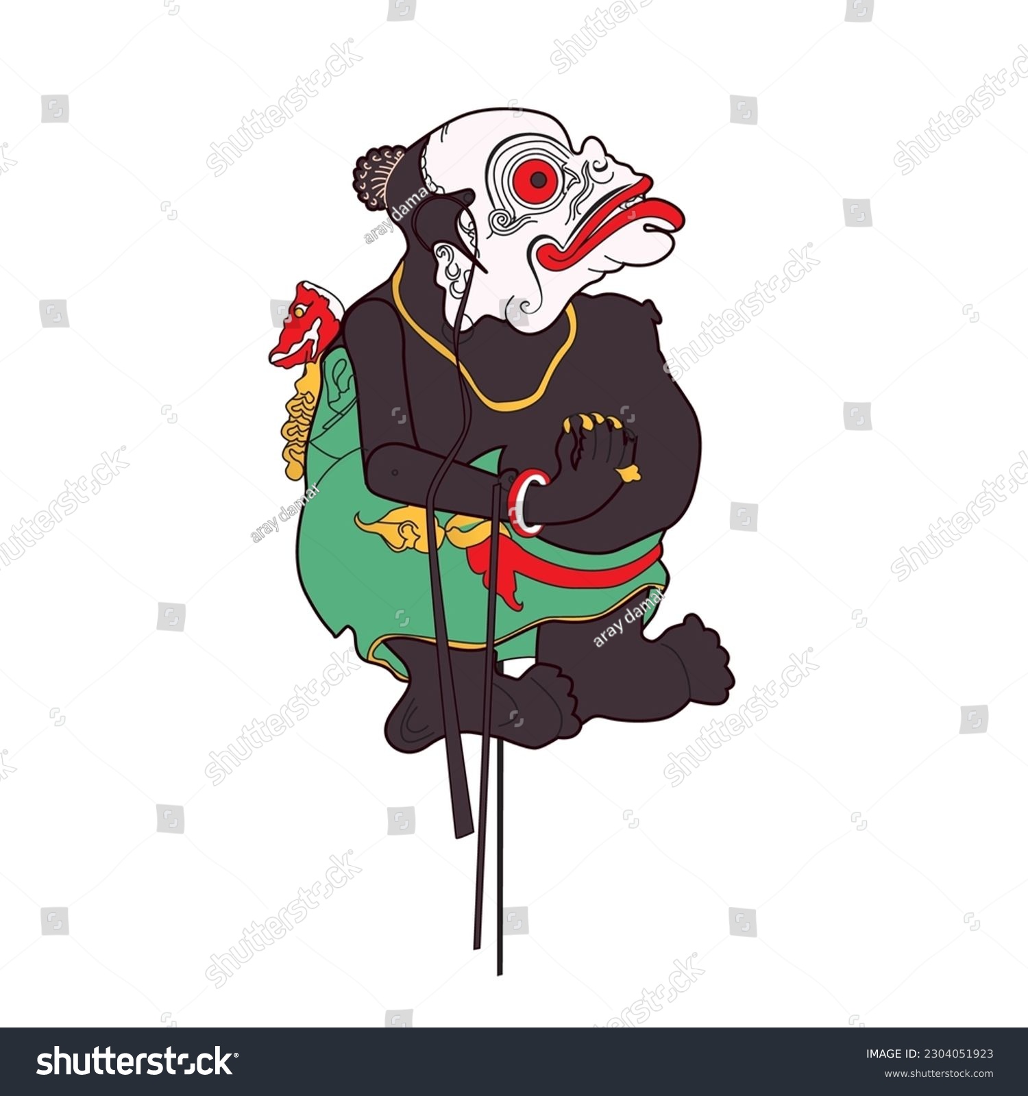 SVG of Illustration of a wayang from Indonesia named Bagong svg