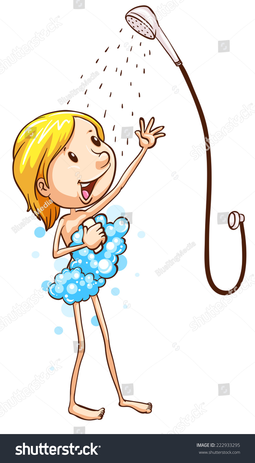 Illustration Woman Taking Shower Stock Vector Royalty Free 222933295