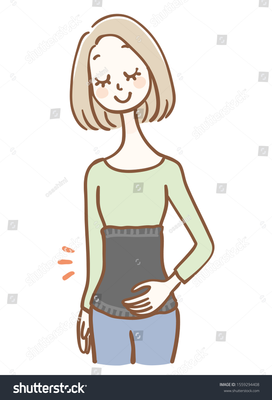 SVG of Illustration of a Woman Wearing a belly band svg