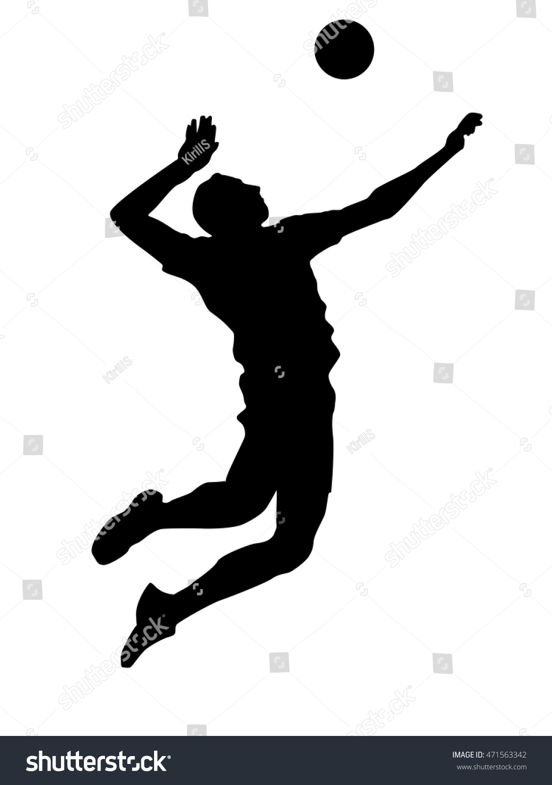 Illustration Abstract Volleyball Player Silhouette Stock Vector ...