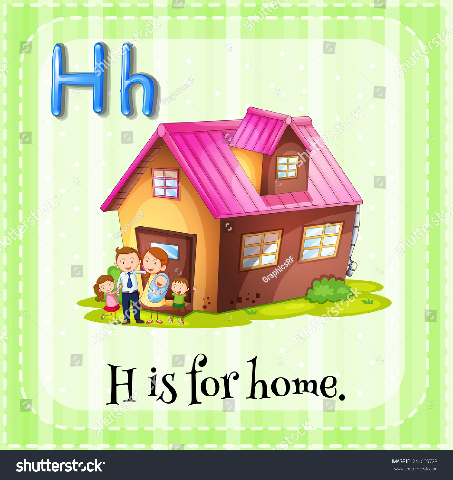 Illustration Of An Alphabet H Is For House - 244009723 : Shutterstock