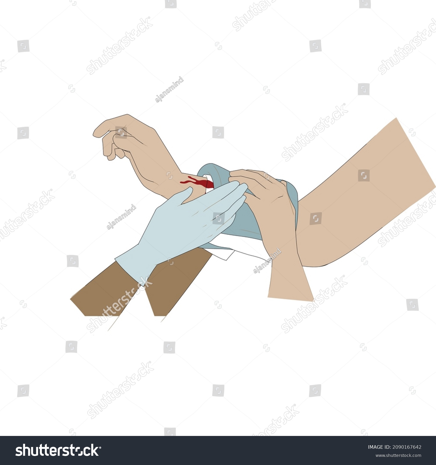 Illustration Arm Receiving First Aid Injury Stock Vector (Royalty Free ...