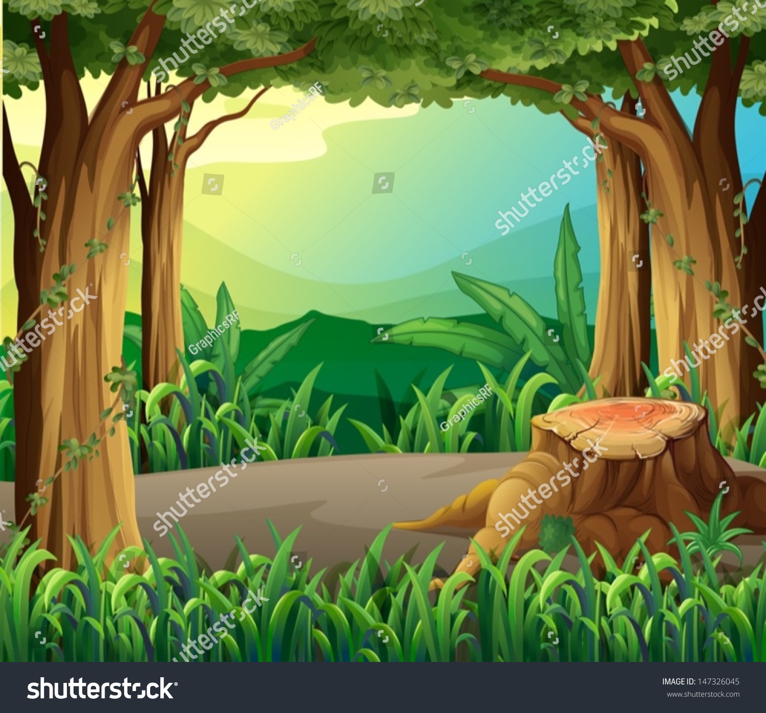 Illustration Illegal Logging Forest Stock Vector (royalty Free) 147326045